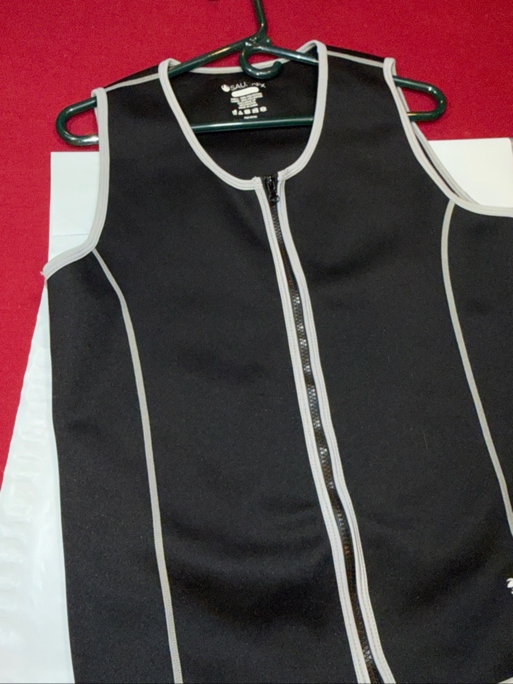 SaunaFx Men's XL ZIP UP Sweat Neoprene VEST Slimming Sauna SWEAT BURN CALORIES